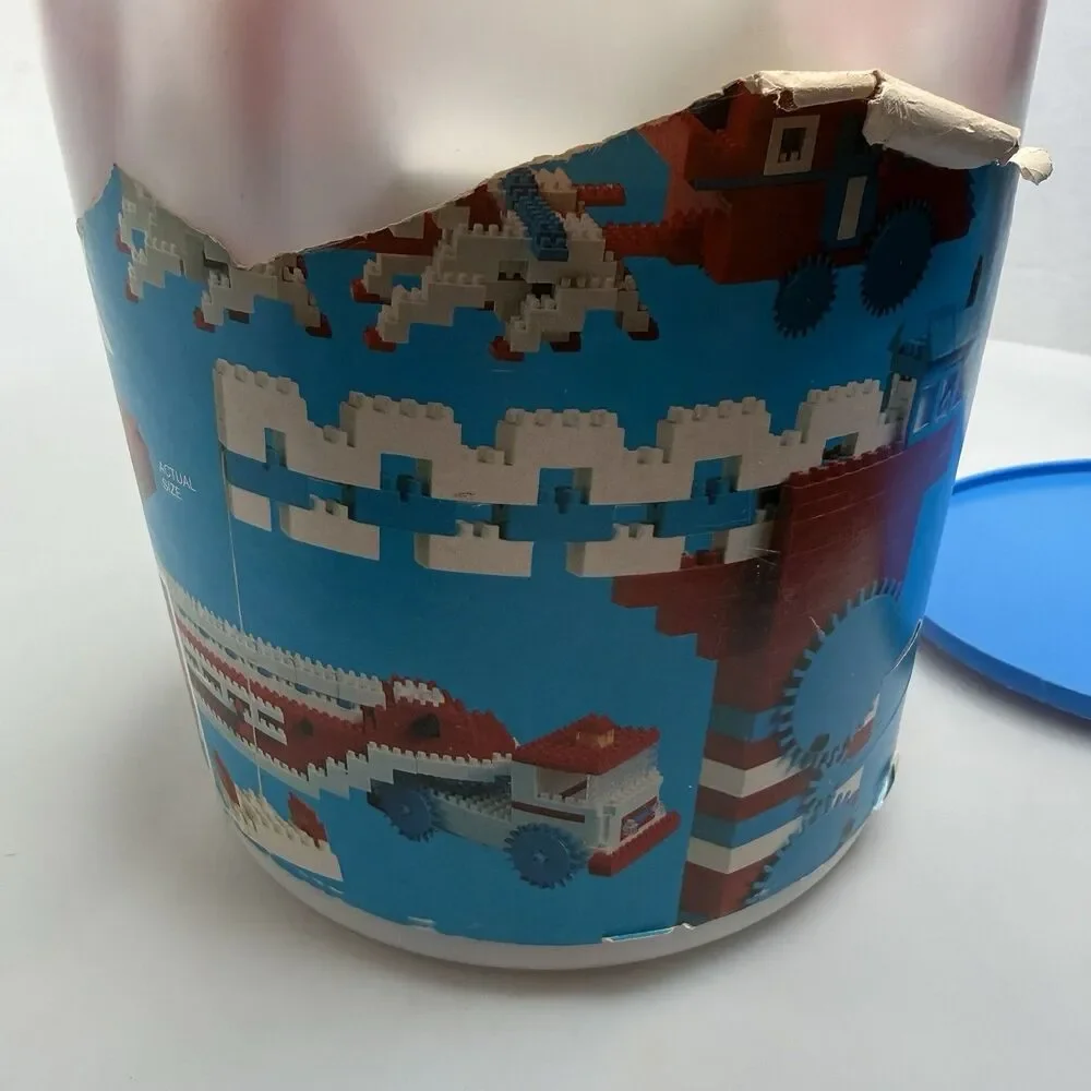 Sears BRIX BLOX 1000pc Bucket Bricks Gears Red White Blue Vintage 5 Lbs EUC
